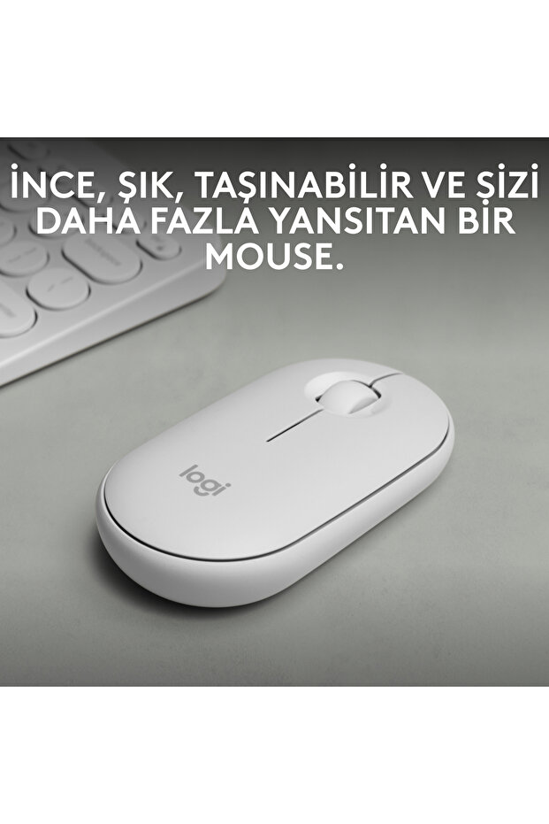 M350s Pebble 2 Bluetooth Kablosuz Sessiz Kompakt Mouse, Beyaz 910-007013 - 3