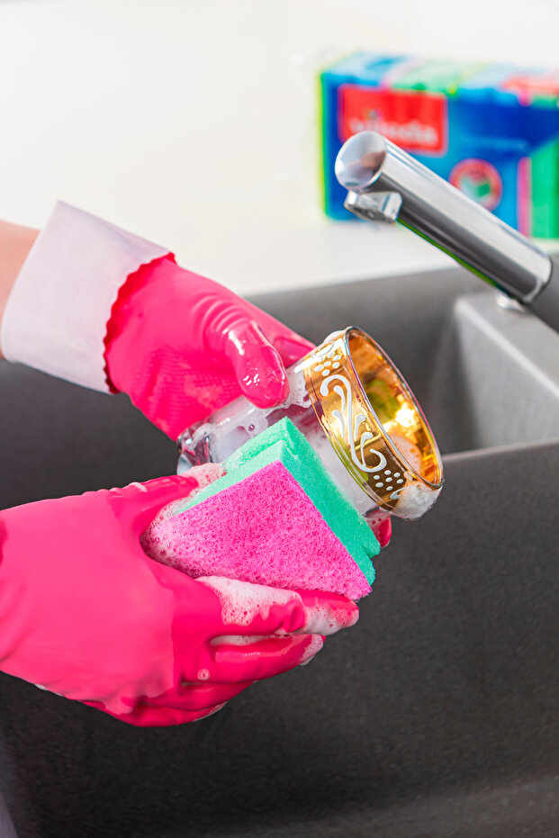 2 عبوة من قفازات الأطباق القياسية ذات الحجم الكبير - 3