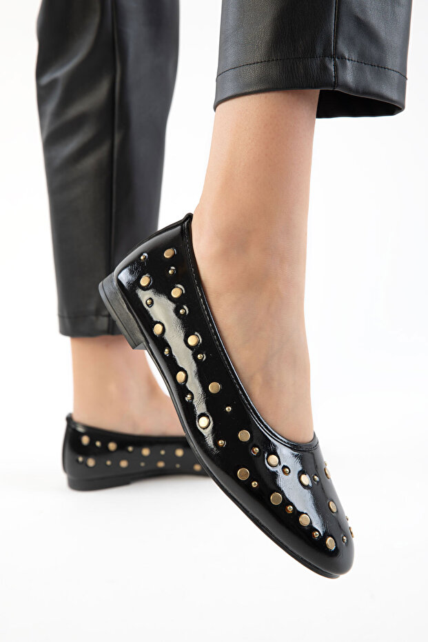 Black Women's Ballerinas 21265
