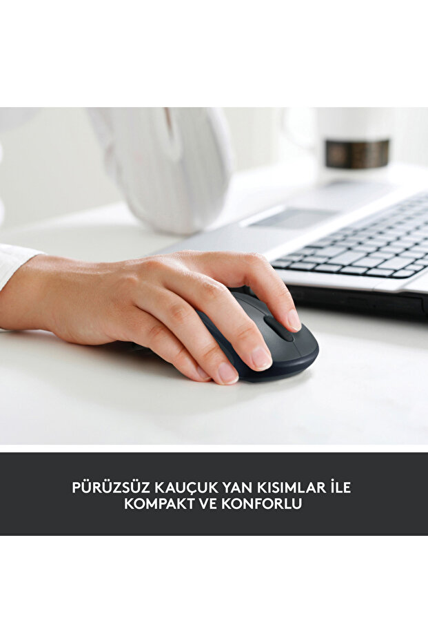 M235 800 DPI 3 Tuş Optik Kablosuz Mouse, Gri 910-002201 - 3