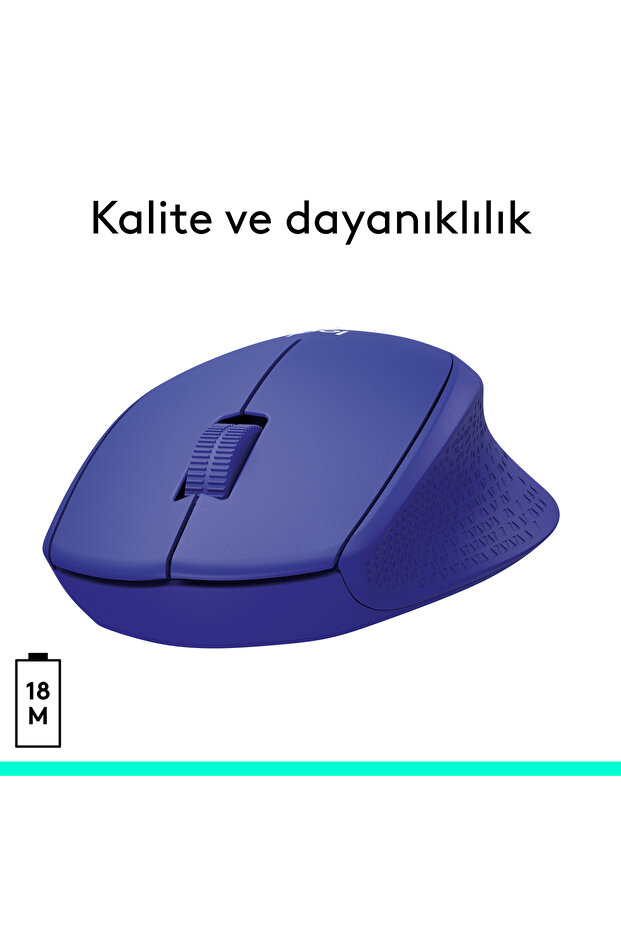 M330 Sessiz Kablosuz Optik Mouse, Mavi 910-004910 - 3