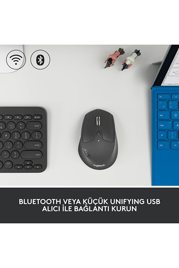 M720 Triathlon 1000 DPI Çoklu Cihaz Özellikli Kablosuz Mouse, Siyah 910-004791 - 5
