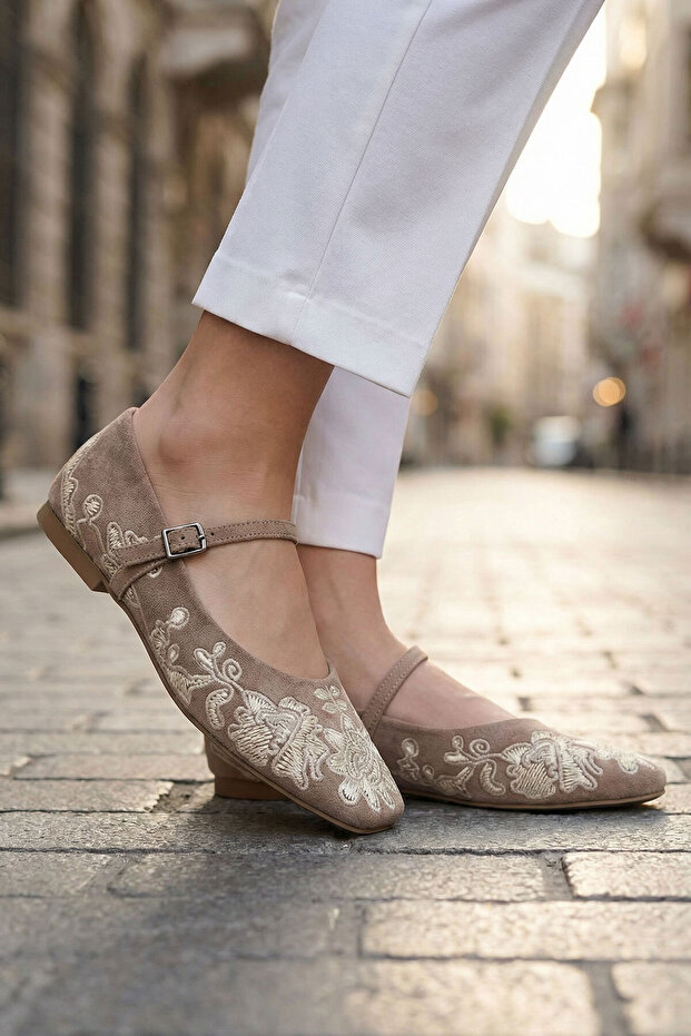 Mink Suede Women's Ballerinas 21327