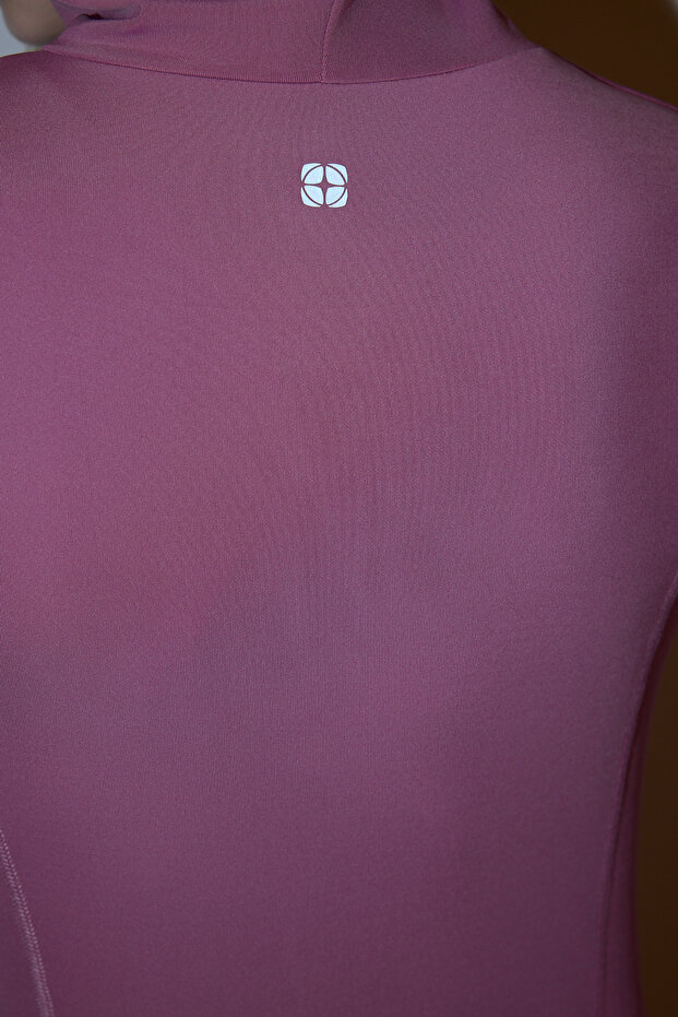Pembe Soft Fırçalı Kumaş Kapüşonlu ve Reflektör Baskılı Örme Spor Ceket THMAW26SK00000 - 4
