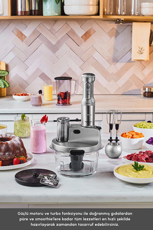Mastermaid Prosteel Cam Mutfak Robotu Uzun Blender Ayaklı 6 Bıçaklı 2500 W Galaxy Grey - 4