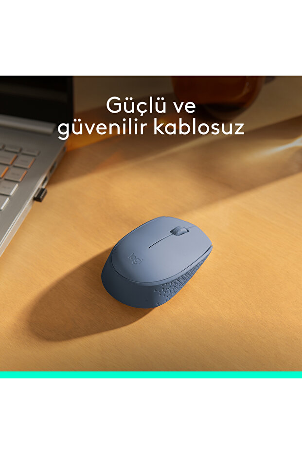 M171 USB Alıcılı Kablosuz Kompakt Mouse Açık Mavi 910-006866 - 3