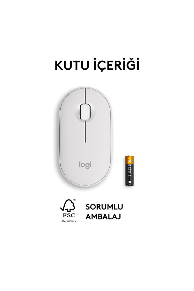 M350s Pebble 2 Bluetooth Kablosuz Sessiz Kompakt Mouse, Beyaz 910-007013 - 10