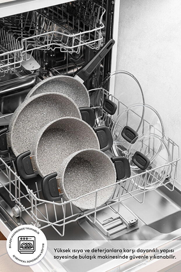 Stone 7 Parça Granit Tencere Seti - 6