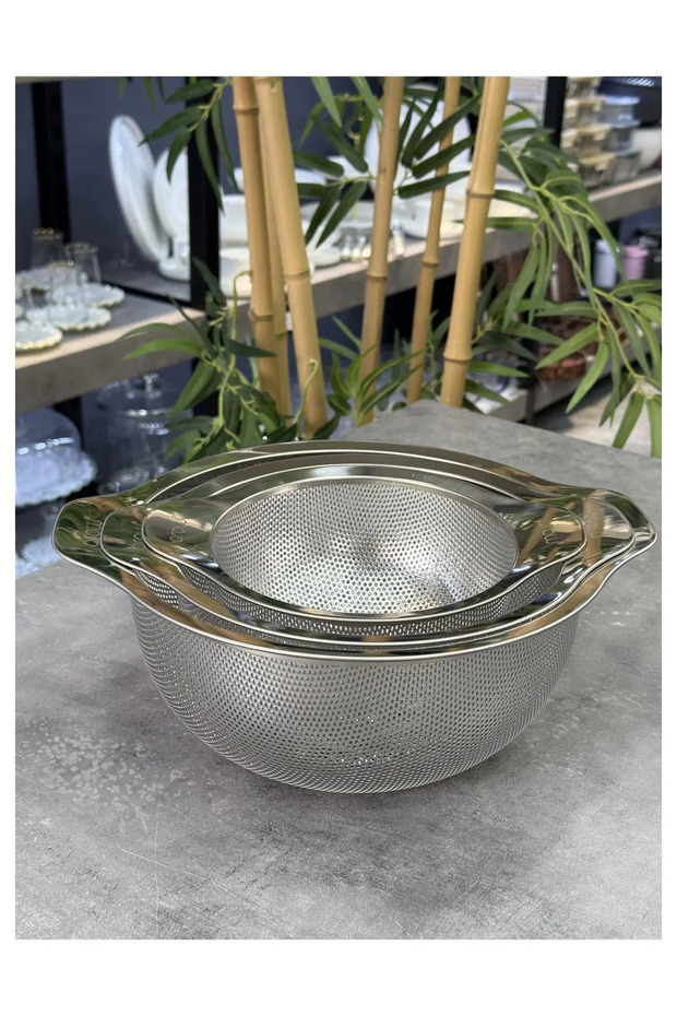 Lüx Çelik 3 Lü Süzgeç Seti - 3