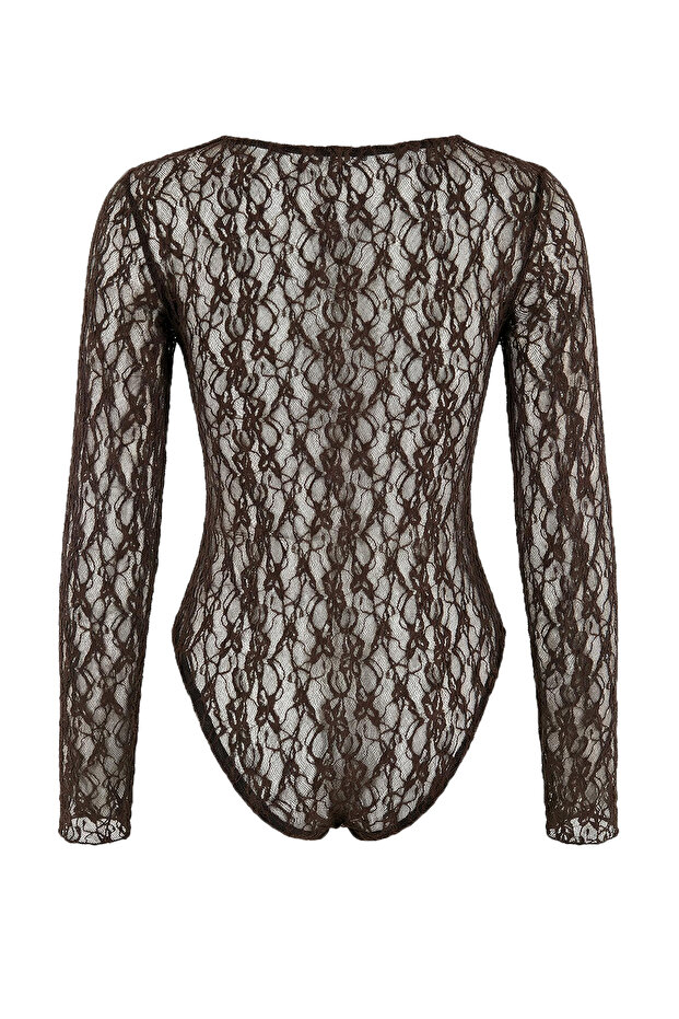 Kahverengi Dantelli Body Suit TDRSS26BZ00022 - 6
