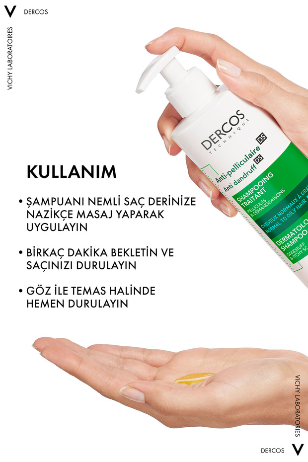 Dercos Anti Dandruff Normal ve Yağlı Saçlar İçin Kepek Karşıtı Şampuan 390 ml - 8