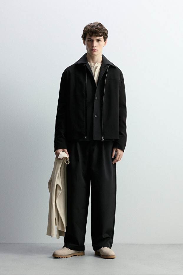 Férfi szabott cipzáras dzseki - 2