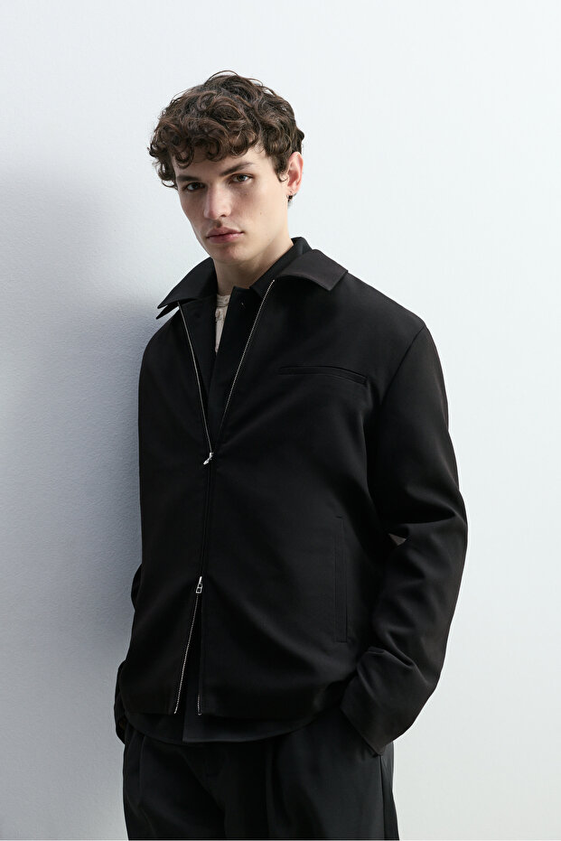 Férfi szabott cipzáras dzseki - 5