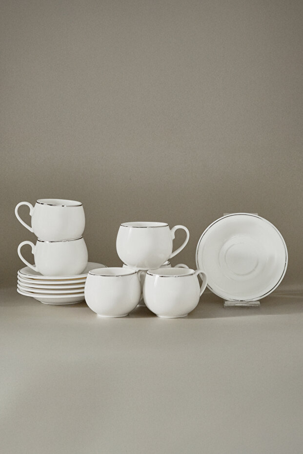 Adile 6-Person Double Coffee / Tea Cup Set 130 ml
