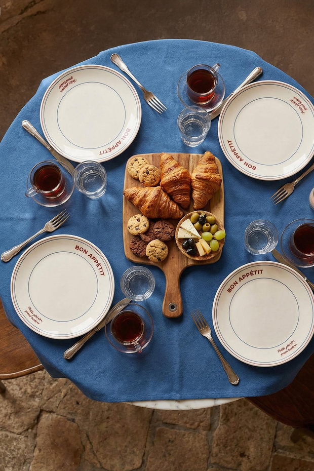 4'lü Bon Appetit Baskılı Porselen Pasta Tabağı 19cm TPHSS26TBK00025 - 1