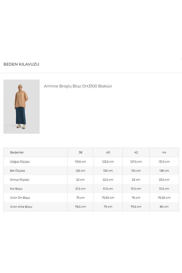 Broşlu Bluz Ort3100 Morcivert - 5