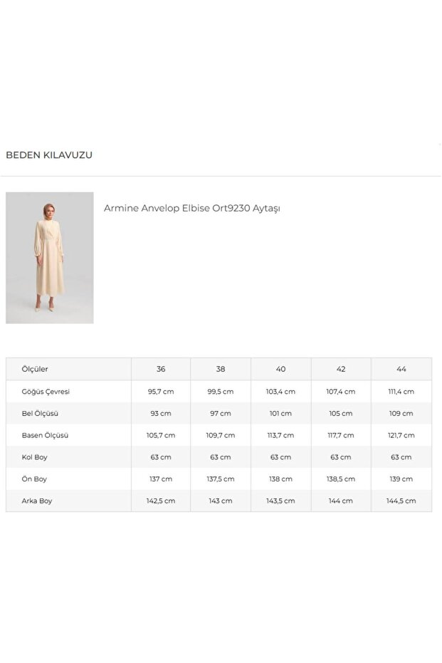 Anvelop Elbise Ort9230 Ekru - 6