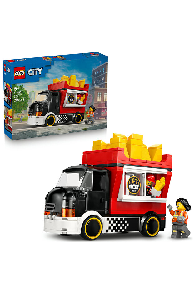 ® City Patates Kızartması Kamyonu 60488 – 5+ Yaş Çocuklar için Oyuncak Yapım Seti (216 Parça)