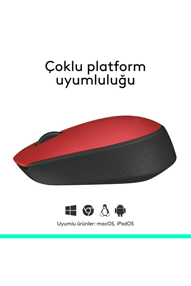 M171 USB Alıcılı Kablosuz Kompakt Mouse, Kırmızı 910-004641 - 7