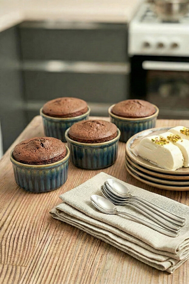 4'lü Porselen Kase&Sufle Kabı Takımı 10cm TPHSS26KSE00001 - 1