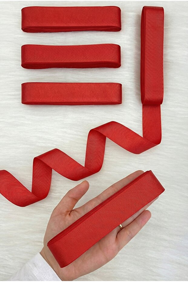 Red Grosgrain Ribbon 3 cm 10 Mt, Bohça Dowry Wedding Circumcision Birthday Gift Packaging Decoration