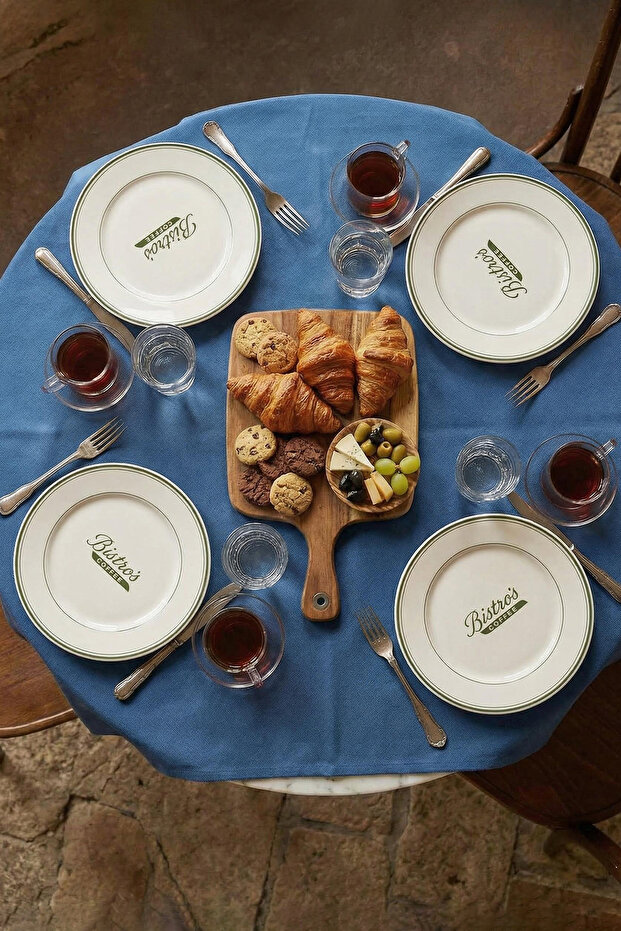 4'lü Bistro Porselen Pasta Tabağı 19cm TPHSS26TBK00024 - 1