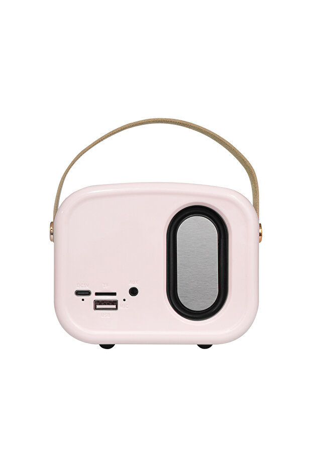 Retro Müzik Kutusu Usb+TF Kart+Bluetooth Destekli Klasik MD-24BT Echoes Pembe - 3