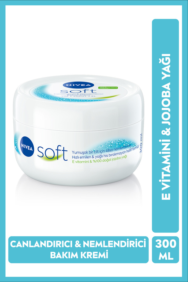 Soft Nemlendirici El ve Vücut Bakım Kremi 300ml, 48 Saat Nemlendirici, Jojoba Yağı, E Vitamini - 1