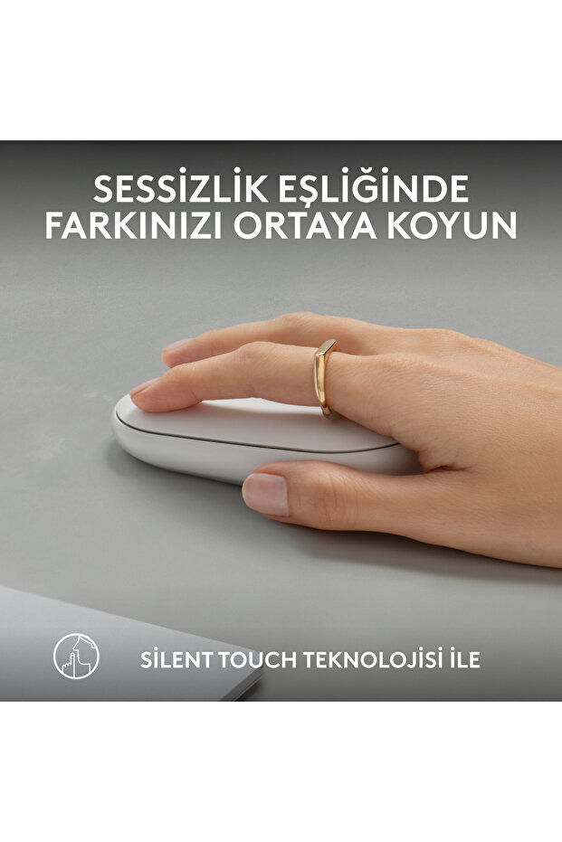 M350s Pebble 2 Bluetooth Kablosuz Sessiz Kompakt Mouse, Beyaz 910-007013 - 6