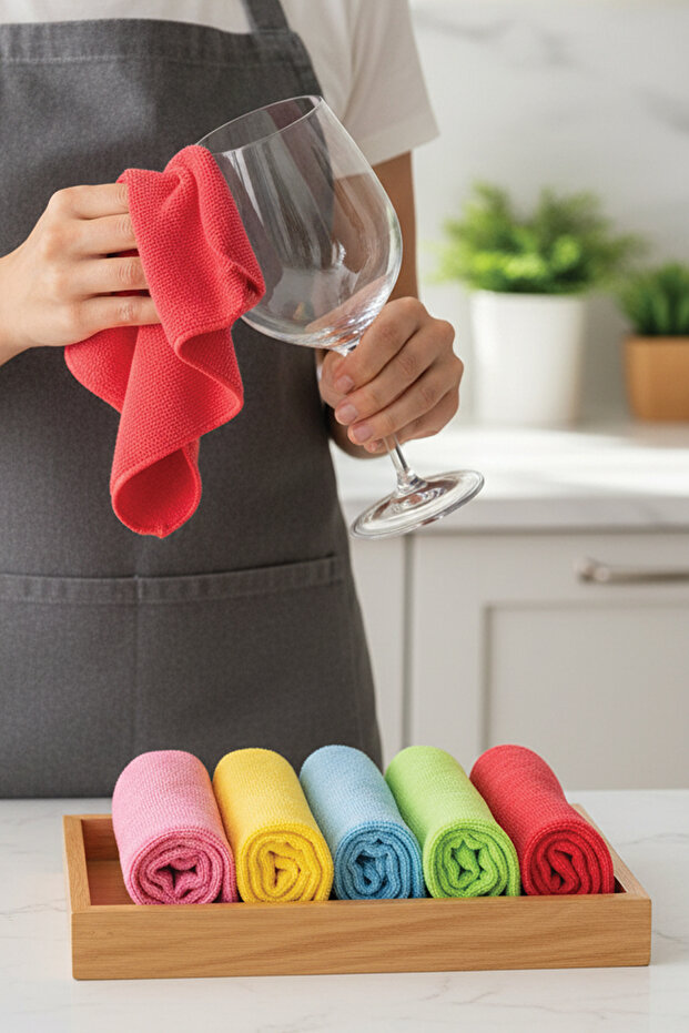 قطعة قماش للتنظيف من الألياف الدقيقة، 5 عبوات - 4