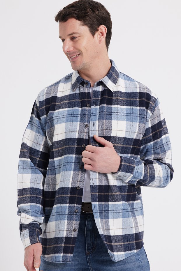 Men's Relax Fit Comfortable Cut Winter Plaid Lumberjack Shirt