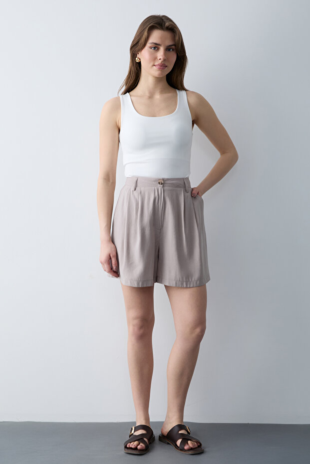 Vizon Modal Tuşeli City Boy Şort & Bermuda TWOSS26SR00042 - 2
