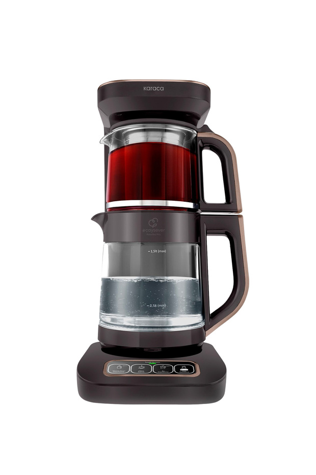 Çaysever Robotea Pro Connect 4 in 1 Konuşan Cam Çay Makinesi Walnut Brown Kahvarengi