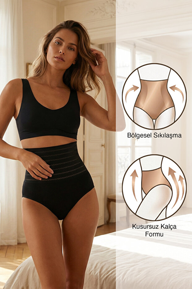 Black Cotton Body Hugging/Slimming Effect Corset Thmss26Ks00004
