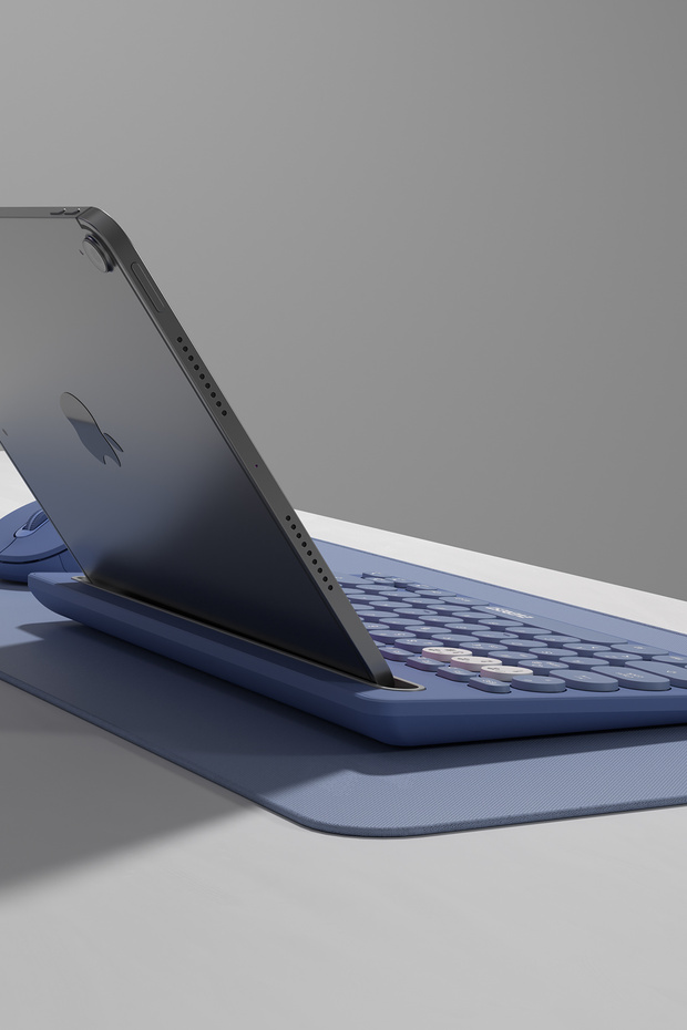 / Everest KB-BT84 Mavi/Gri Bluetooth Ultra İnce+Şarjlı Q Mac/Win/Android/Ios Uyumlu Kablosuz klavye - 4