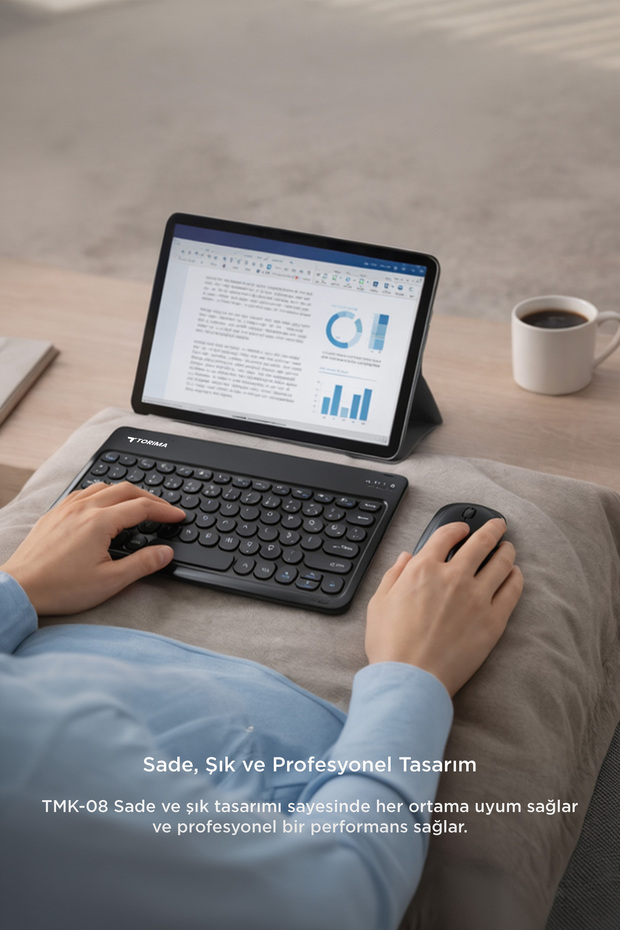 Bluetooth Kablosuz Klavye Mouse Seti TMK08 Siyah - 7