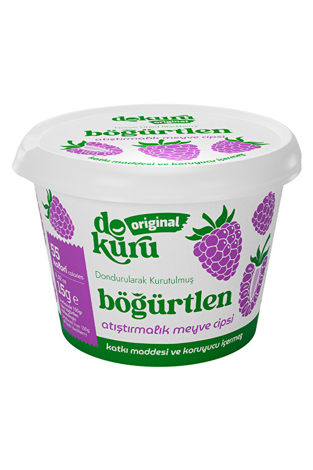 dokuru Böğürtlen Kuru Meyve Cipsi - Dondurularak Kurutulmuş Freeze Dried Çıtır Böğürtlen