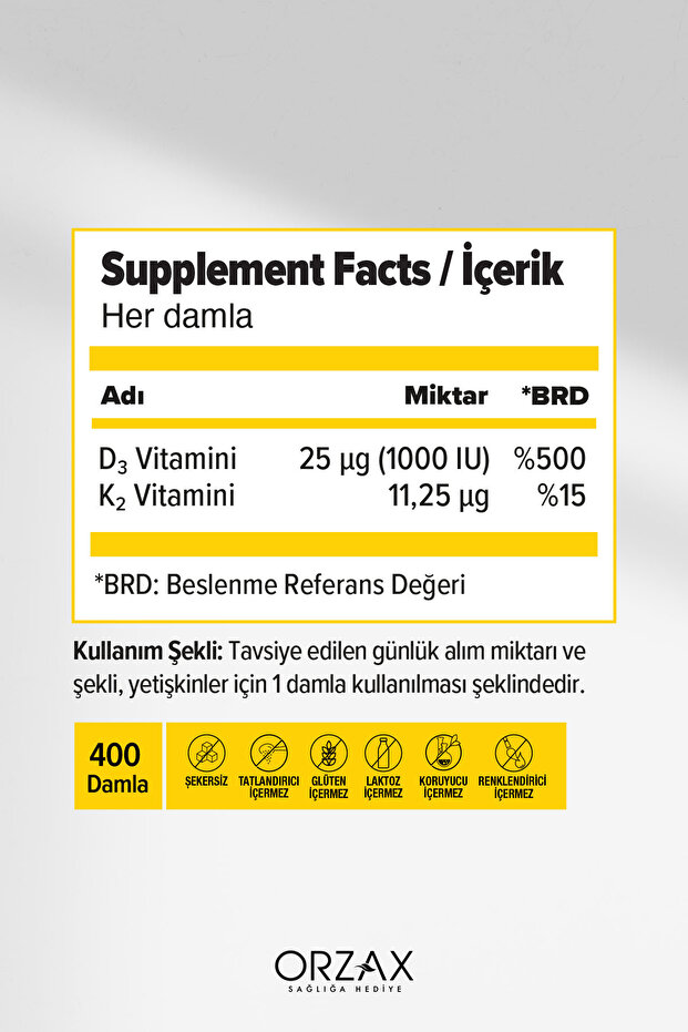 Orzax D3K2 20ml Damla - 3