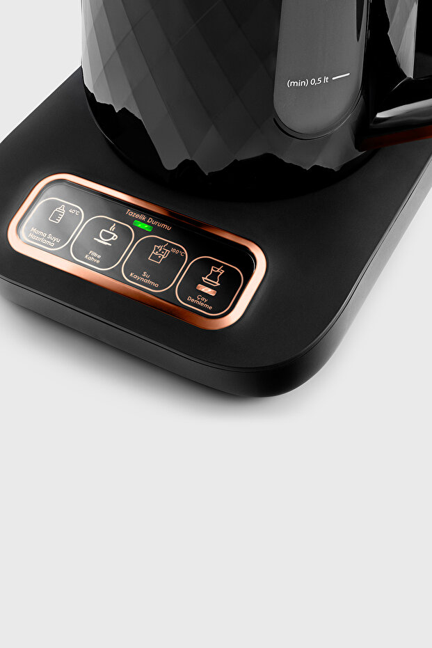 Robotea Pro Quartz 4 in 1 Konuşan Çay Makinesi Black Copper - 6