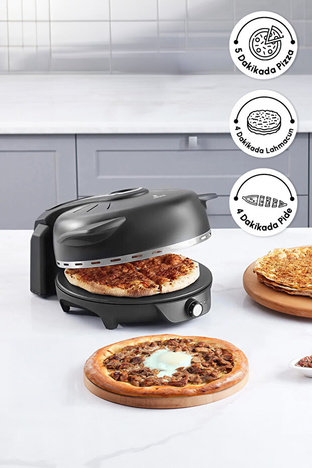 Gastro 10 in 1 Pizza Lahmacun ve Tandır Ekmeği Makinesi Biodiamond Matte Black - 1
