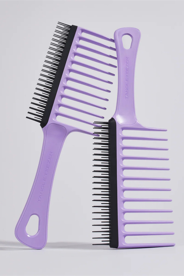 Wide Tooth Comb Lilac Hair Brush-Comb for Curly and Coily Hair - 3