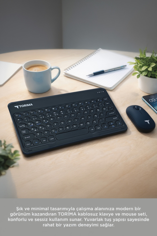 Bluetooth Kablosuz Klavye Mouse Seti TMK08 Siyah - 5