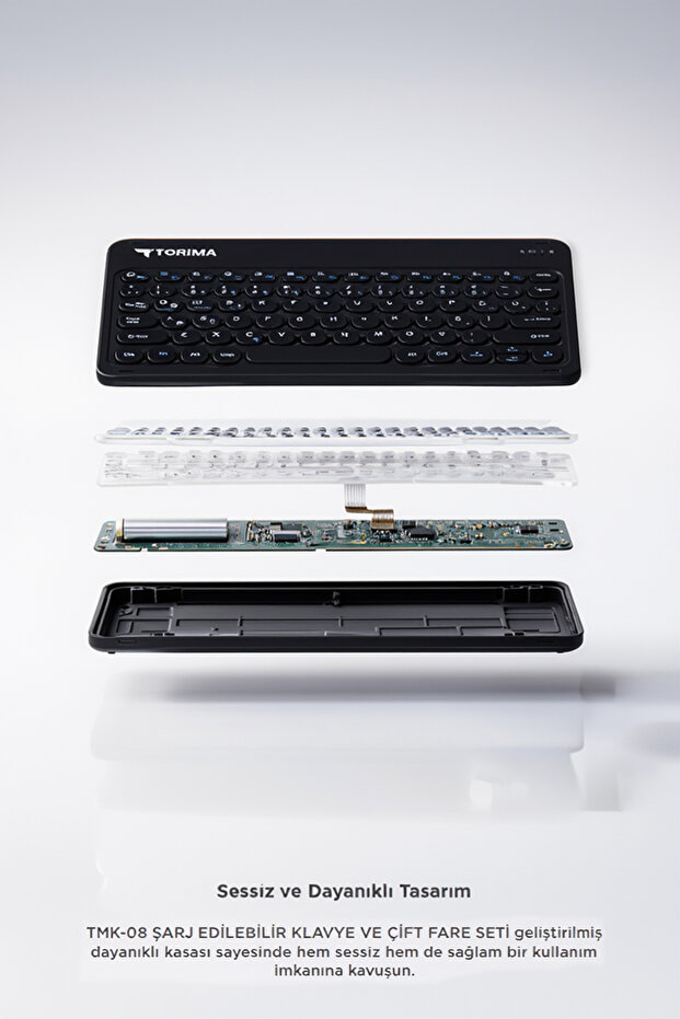 Bluetooth Kablosuz Klavye Mouse Seti TMK08 Siyah - 4