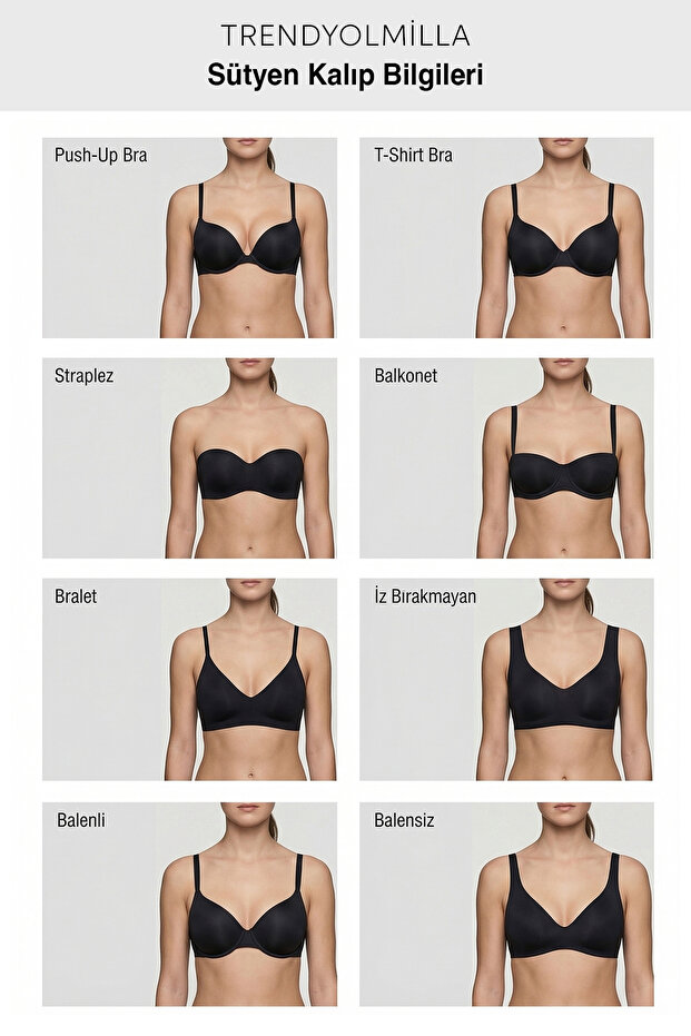 جلد أبيض وأسود 3 عبوات من حمالة الصدر ORME ذات غطاء ثابت بدون حشوة مع حزام خيط صغير - 4