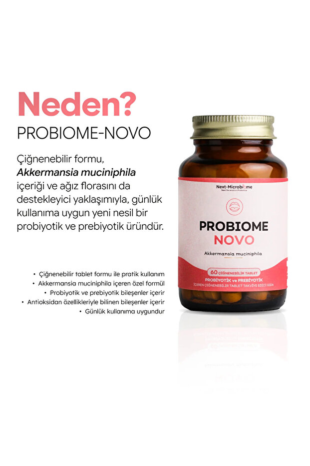 Probiome-novo Akkermansia Muciniphila Içeren Çiğneme Tablet (60 Tablet) - 4