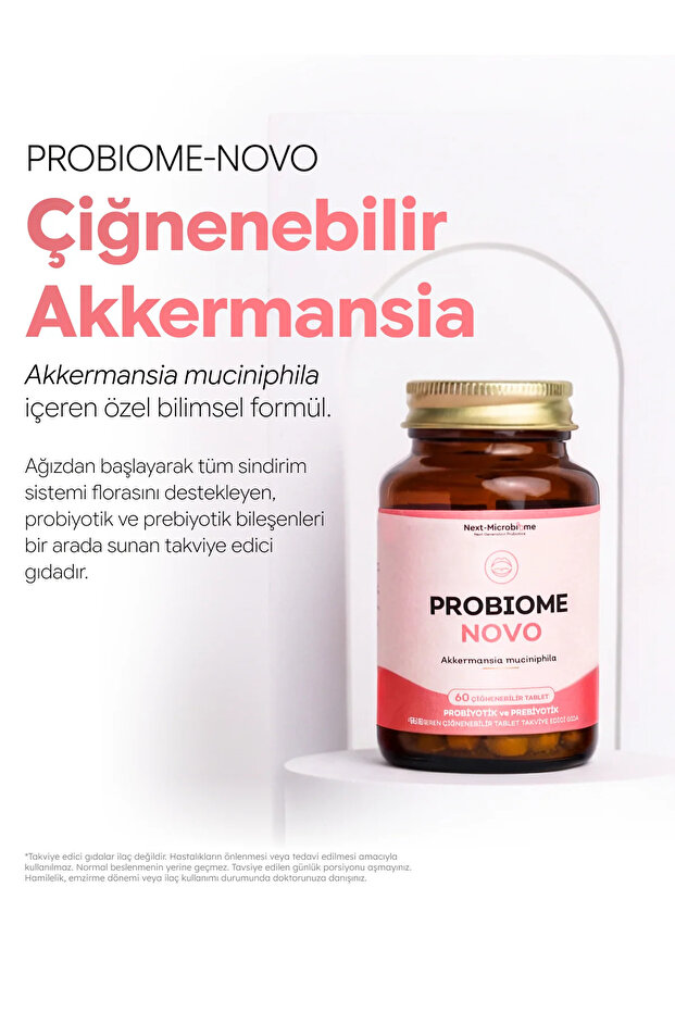 Probiome-novo Akkermansia Muciniphila Içeren Çiğneme Tablet (60 Tablet) - 5