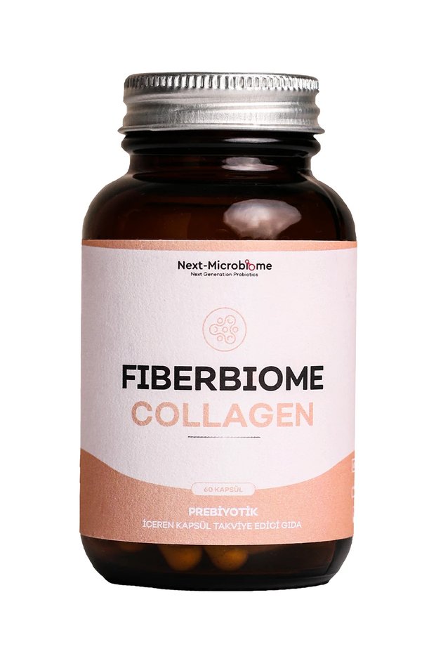 Fiberbiome-collagen is a dietary supplement containing collagen and prebiotics.