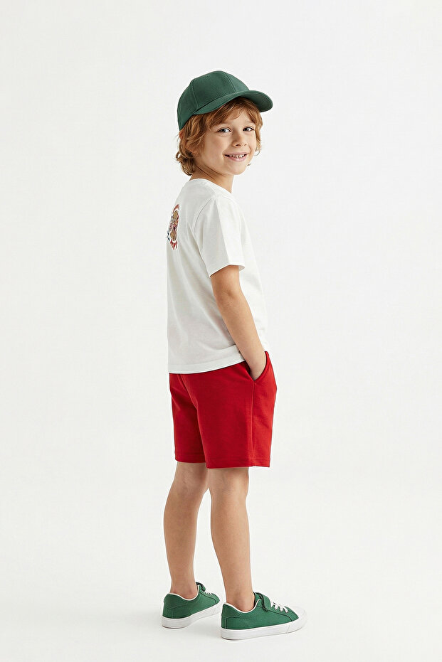 Ekru Unisex Dedektif Reptır Baskılı Örme Alt - Üst Takım TKDSS26AU00094 - 2