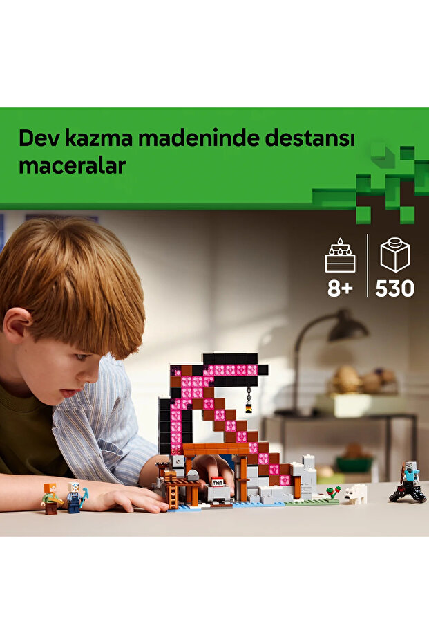 ® Minecraft® Kazma Madeni 21277 - 8+ Çocuklar için Dekoratif Yaratıcı Oyuncak Yapım Seti (530P) - 6