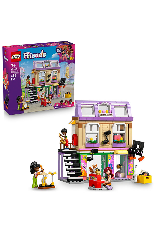 ® Friends Müzik Mağazası ve Daire 42653 - 7+ Çocuklar için Yaratıcı Oyuncak Yapım Seti (483P) - 1